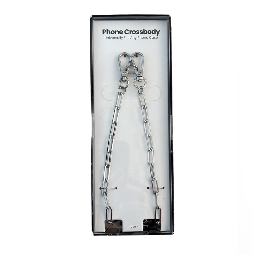 Silver Phone Crossbody Chain Paperclip Style